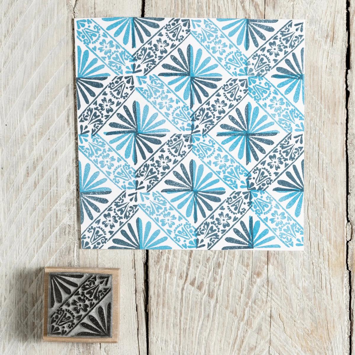 Tile Rubber Stamps, Decorative Tiles, Craft Gift