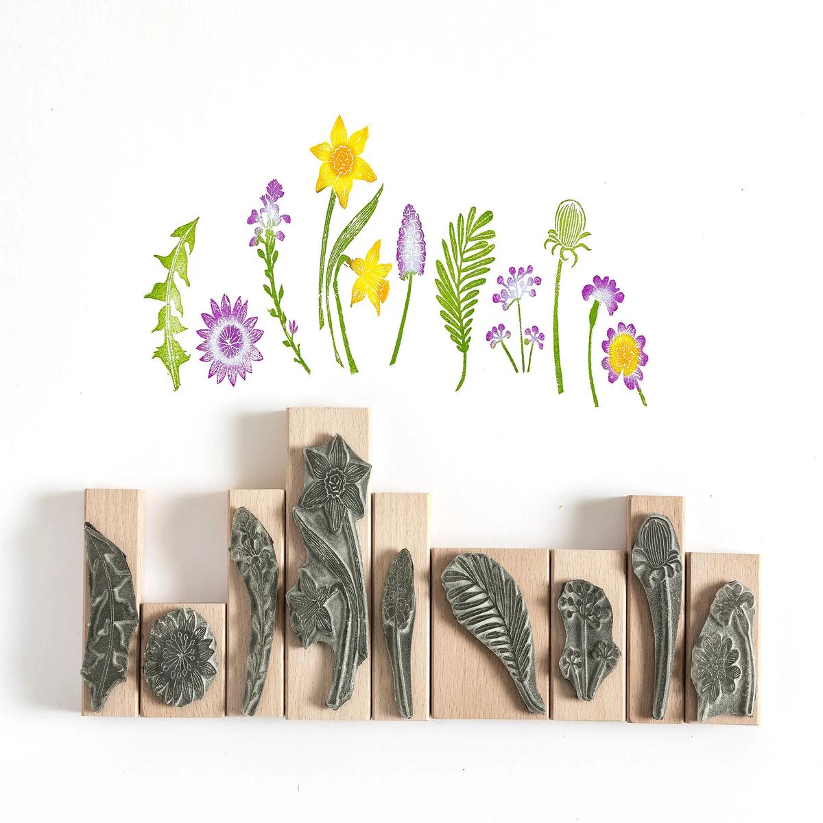 Spring Flowers Rubber Stamps, Stamps for card making