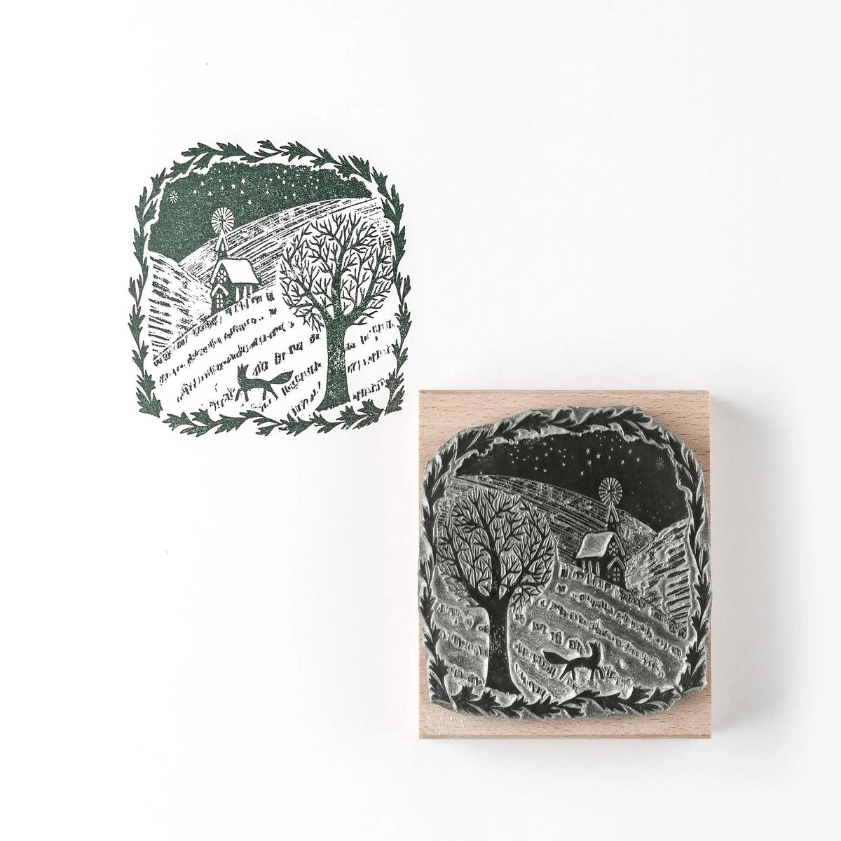 Christmas Rubber Stamp Winter Walk, Christmas Stamps for Card Making