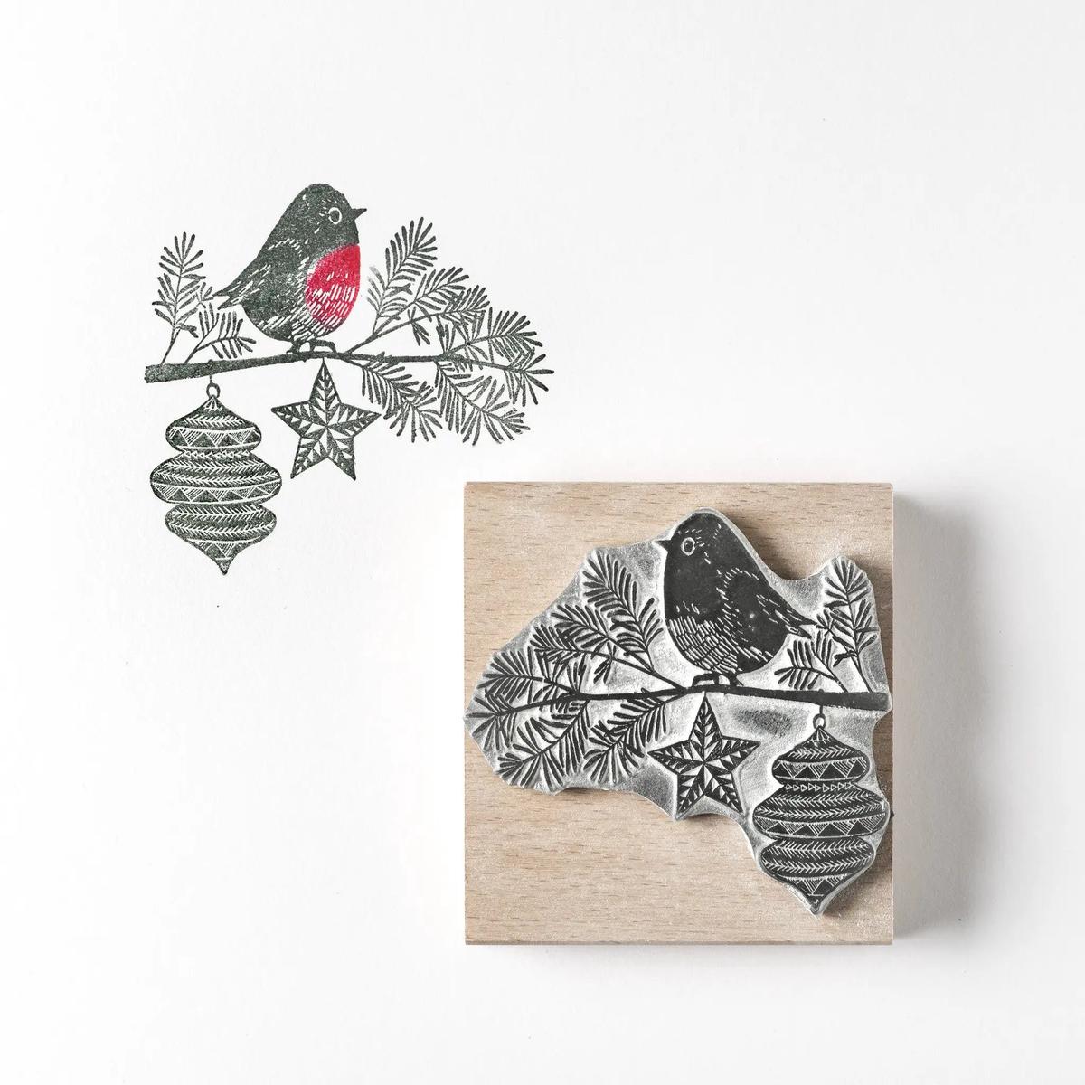 Little Robin Christmas Rubber Stamp