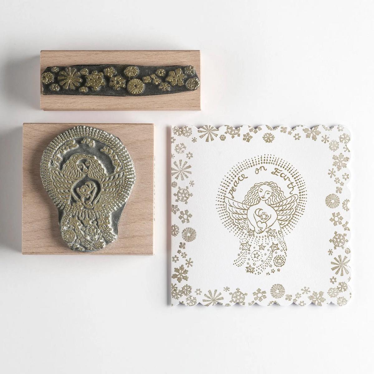 Christmas Rubber Stamp Peace Angel