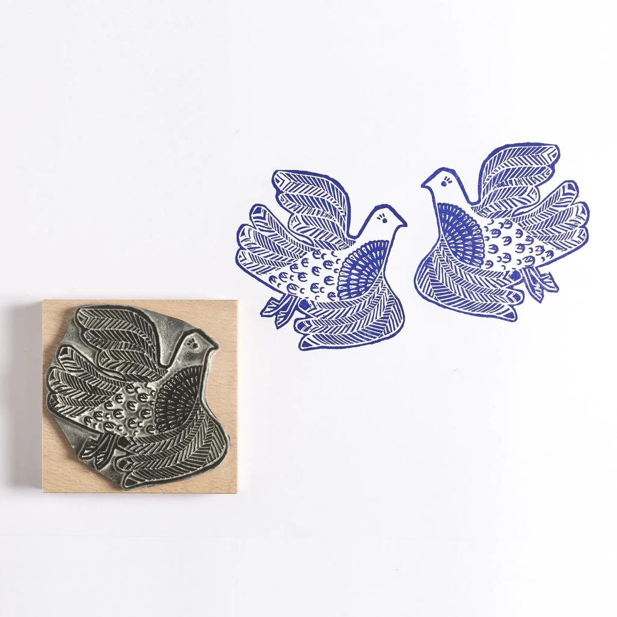 Lino Cut Love Birds