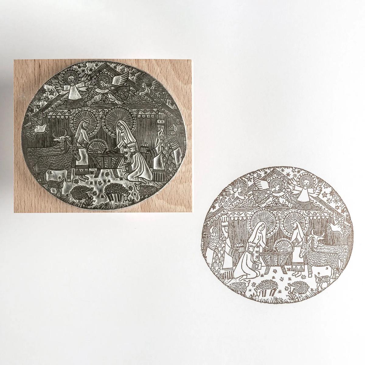 Christmas Nativity Rubber Stamp