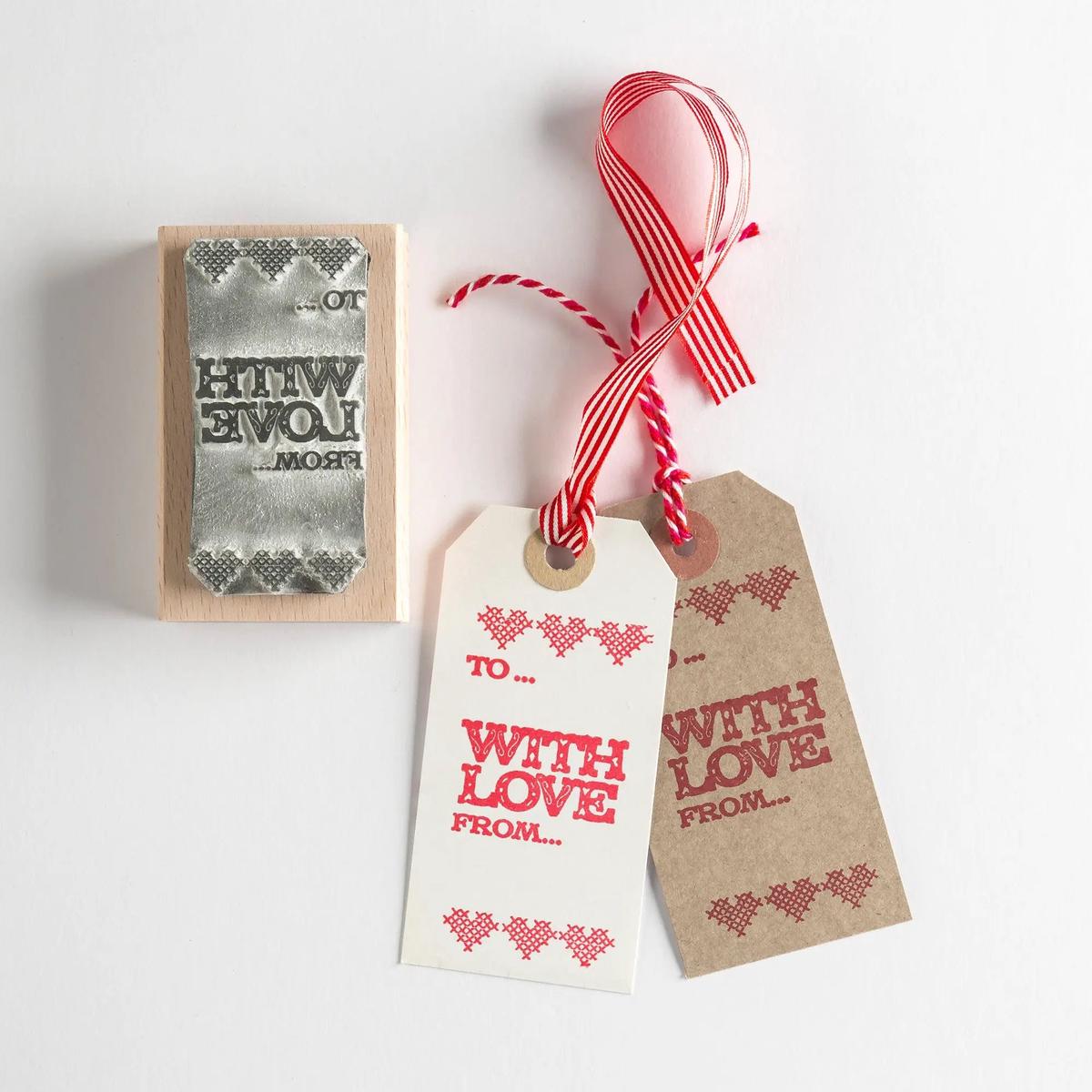 With Love Gift Tag Rubber Stamp